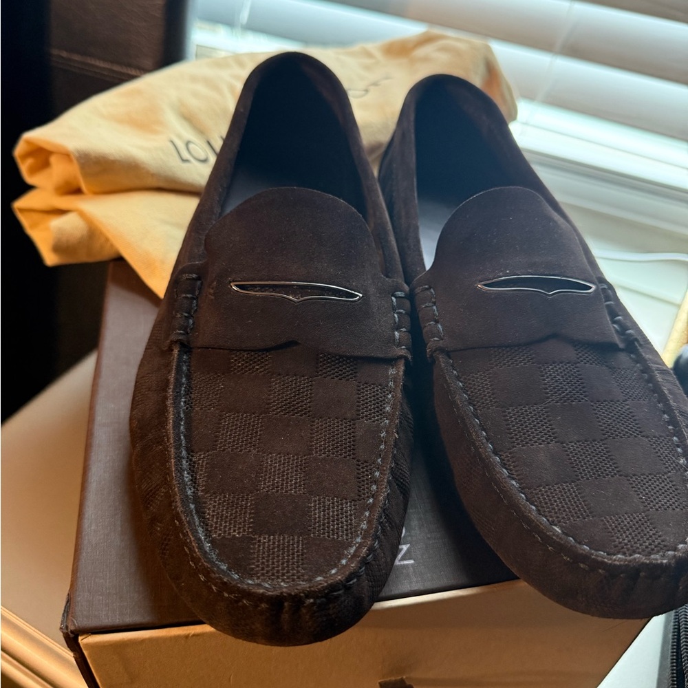 Louis Vuitton Dark Brown Checkered Loafers